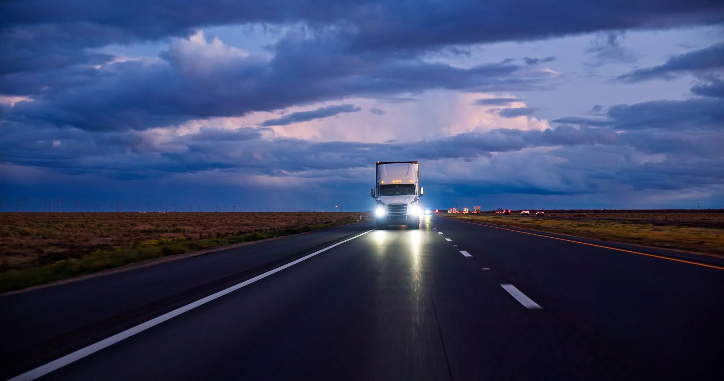 Truck traveling on the highway